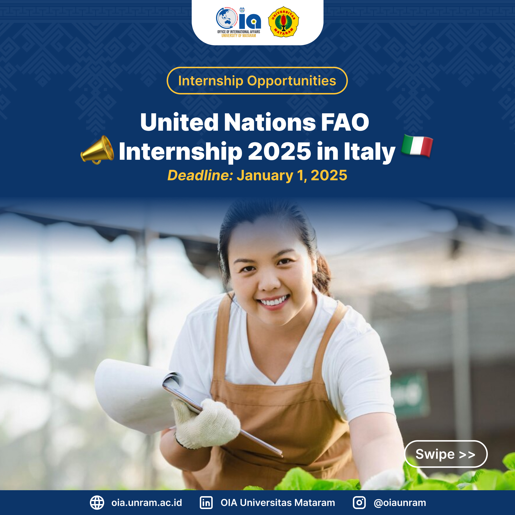 United Nations FAO Internship 2025 in Italy